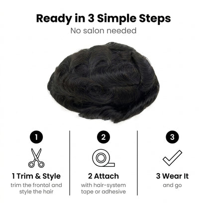 RESTORA - Men’s Human Hair Toupee